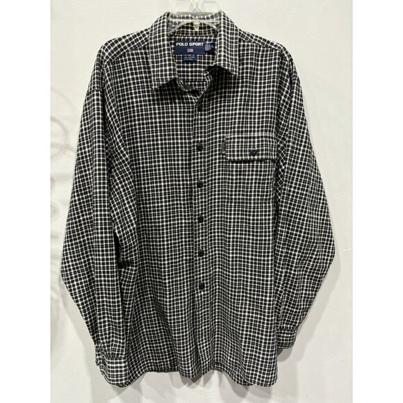 Vintage Polo Sport Ralph Lauren Plaid Shirt Wool Blend Mens SIze XL Gorpcore - Picture 2 of 5